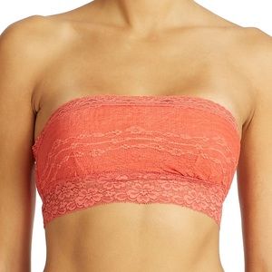 🌸Free People🌸 Lace Trim Bandeau 🧜‍♀️Coral Punch